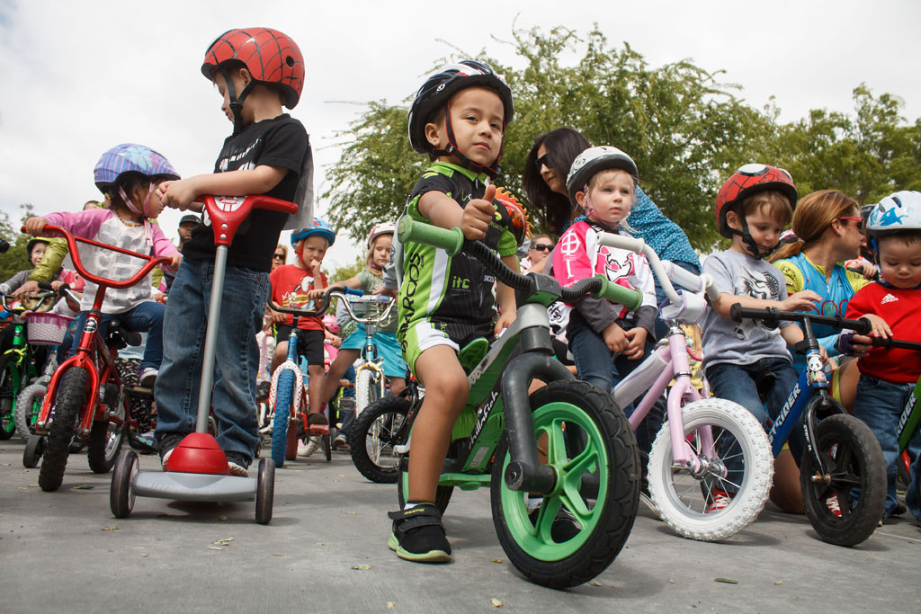 Kids age 2-8 years old get ready to navigate the course in the Saturday Kid's Bike Safety Rodeo. Photo credit: myvalleynews.com (Shane Gibson).