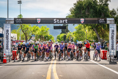 Racers line up for the start of Sunday’s challenging Circuit Race, a rolling 4 mile course.